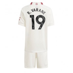 Manchester United Raphael Varane #19 Koszulka Trzecich Dziecięca 2023-24 Krótki Rękaw (+ Krótkie spodenki)